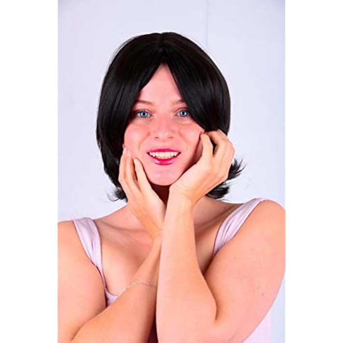 DILLARDS Short Women Wig Color Black Synthetic Hair Washable And Heat Tolerant (B09Rhsyn8C) - Image 2